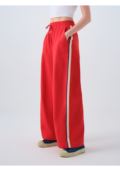 Straight Fit Kadın Pantolon Kırmızı