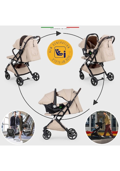Elele Flight 2 Kabin Tipi Travel Sistem Bebek Arabası Bej