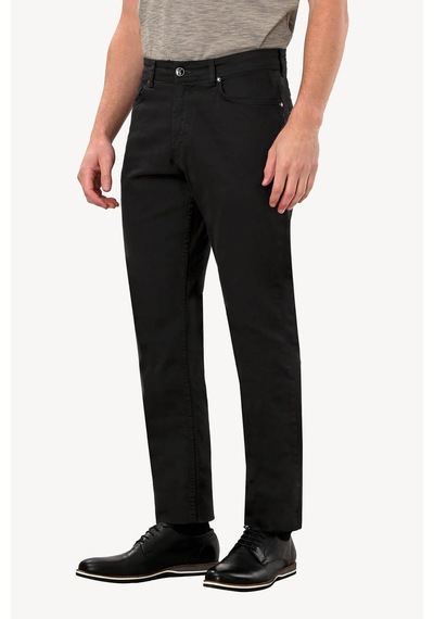 Erkek Siyah Slim Fit Kanvas Pantolon