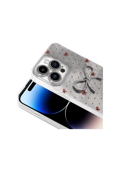 Apple Uyumlu iPhone 14 Pro Max Kılıf Kamera Korumalı Figürlü Zore Ponti Silikon Kapak Açık Pembe