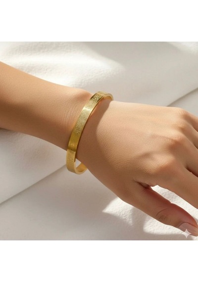 Ayetel Kürsi Bileklik Gold Renk, Paslanmaz Çelik Ayarlanabilir Unisex Tasarım Antrasit