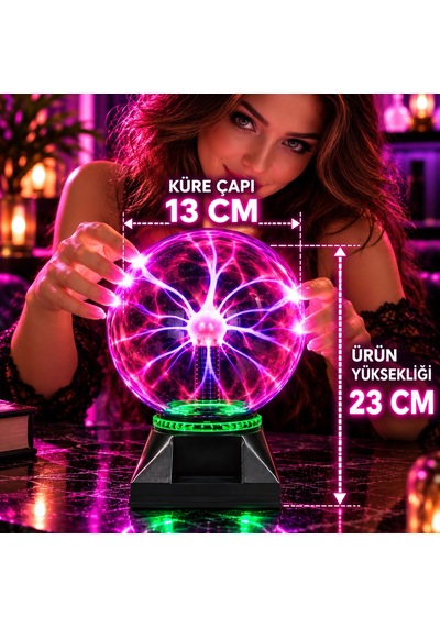 Vıp Yüksek Kalite Tesla Plasma Light Küre Plazma Küre Nostalji Cadı Küresi Neonlu Küre Gece Lambası Renkli