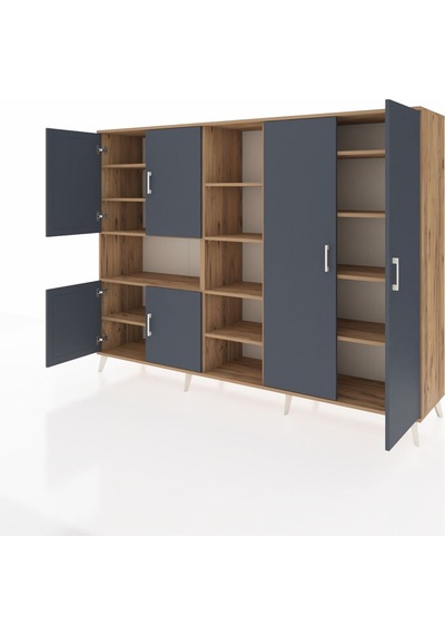 Hyperion Dolap 13 Raflı 6 Kapaklı 220x44x163 Çam-antrasit/çam Çam-antrasit/çam Hyperion Dolap 13 Raflı 6 Kapaklı 220x44x163 Çam-antrasit/çam Çam-antrasit/çam