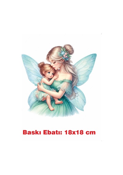 Peri Ve Kız Temalı Ütü İle Yapışan Tekstil Kumaş Tişört Dtf Baskı 3441