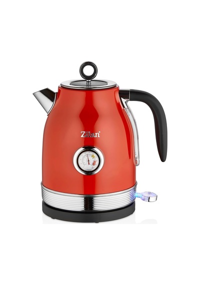 Zln7033 60'li Yılların Retro Su Isıtıcısı, 1,7 Litre,%100 Bpa İçermez, 2000 Watt, Paslanmaz Çelik İç Kısım,