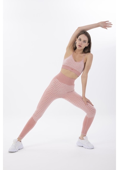 Maraton Active Slimfit Kadın V Yaka Kolsuz Koşu Gül Bra 813089-Gül