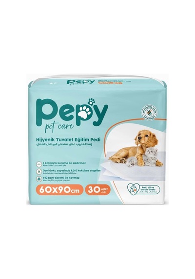 Pepy Evcil Hayvan Tuvalet Eğitim Pedi 60 90cm 30 Adet