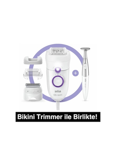 Braun Silk-épil 5 5825 3'ü 1 Arada Kablolu Kuru Kullanım Epilatör + Bikini Trimmer