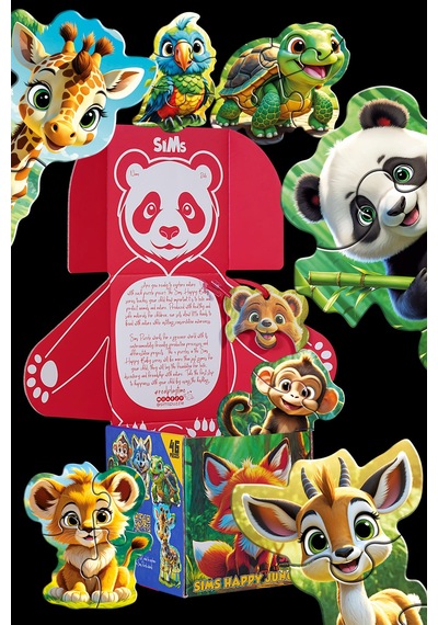 Sims Puzzle Bebekler İçin İlk Puzzle Yapboz Baby Orman - 1 Yaş Üstü Montessori Eğitici Oyuncak A04