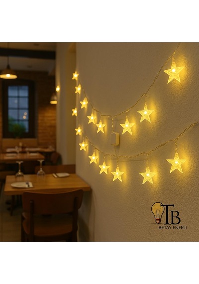 Fujistar 4 Metre Yıldız Led Işık 20 Led Günışığı Dekoratif Süsleme Gün Işığı