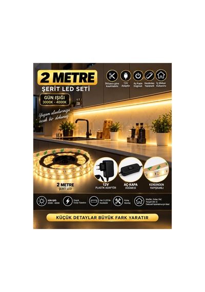 Mutfak Dolap Ayna Aydınlatma 2 Metre Gün Işığı Aç Kapat Düğmeli Şerit Led Seti 12v Adaptörlü Aç Kapa Düğmeli Kendinden Yapışkanlı Sarı - 930722402 Sarı Mutfak Dolap Ayna Aydınlatma 2 Metre Gün Işığı Aç Kapat Düğmeli Şerit Led Seti 12v Adaptörlü Aç Kapa Düğmeli Kendinden Yapışkanlı Sarı - 930722402 Sarı