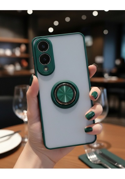 Samsung Galaxy S25 Edge İçin Kamera Korumalı Yüzüklü Kılıf - Leke Tutmaz Mat Ve Dayanıklı Yapı