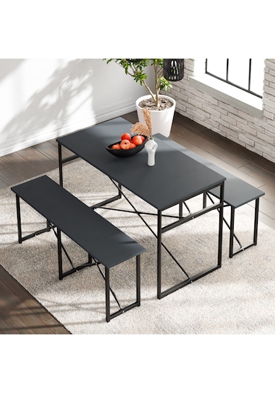 Masa Takımı Bench Bank Masa Seti 120x60 Masa Mutfak Masası Yemek