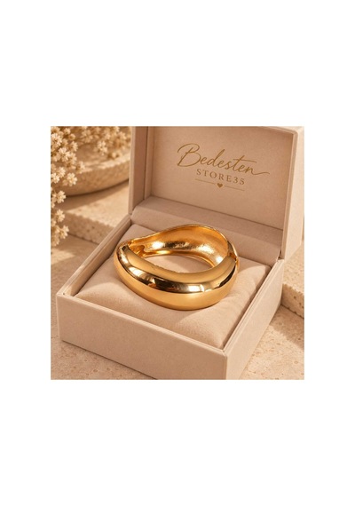 Kalın Kelepçe Bilezik Parlak Gold Altın - 945875858 Altın