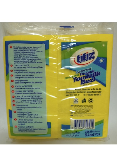 Titiz Hesaplı Temizlik Bezi Sarı 6 Adet