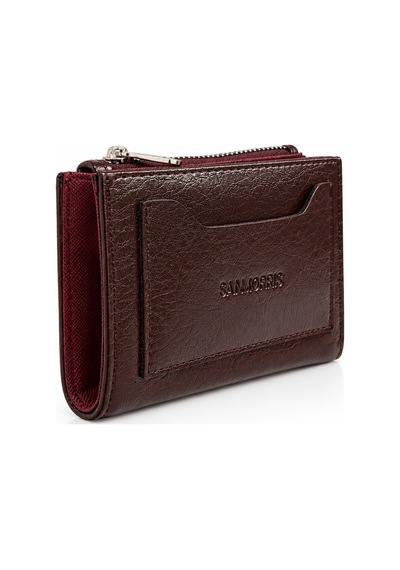Sanmorris Unisex Fermuarlı Kartlık Çok Gözlü Kompakt Cüzdan S-2006 Kahve