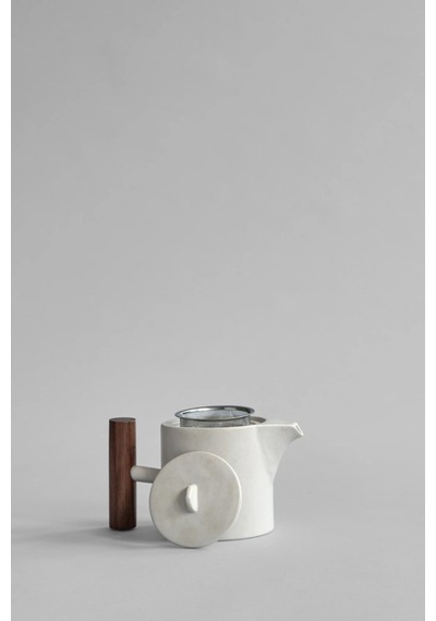 101 Copenhagen Native Tea Pot Birch El Yapımı Taş Seramik Çaydanlık Krem