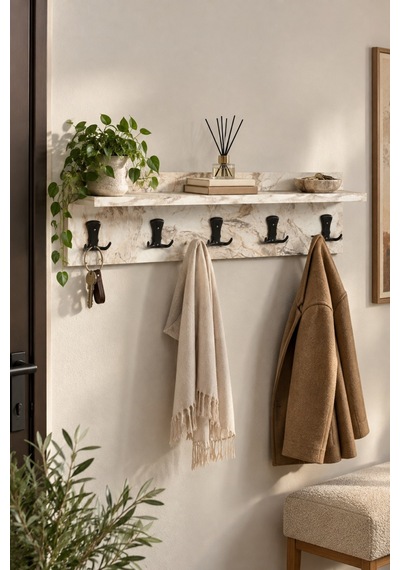 Sulorahome Duvar Askılığı 80 Cm Beyaz Mermer