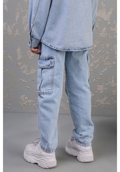 Dmb Kids % 100 Pamuk Straight Fit Düz Paça Jean Erkek Çocuk Kot Pantolon Açık Mavi