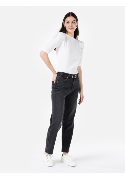 Colin's Colins 884 Lauren Normal Kesim Yüksek Bel Düz Paça Siyah Kadın Pantolon Denim
