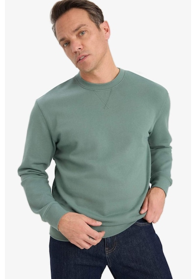 Defacto %100 Pamuk Regular Fit Bisiklet Yaka Sweatshirt E8339ax25aukh458 Haki