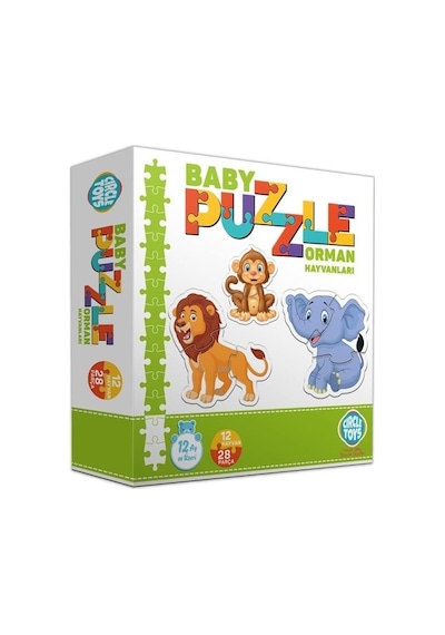 Circle Toys Orman Hayvanları Bebek Puzzle Seti 12 Adet 28 Parça Puzzle