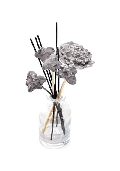 Siyah Karışık Çiçek Taşlı 10&apos Lu Doğal Bambu Kamış Seti Abundance Prosperity