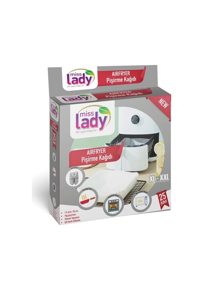 Airfryer Pişirme Kağıdı Miss Lady 25 Adet 20cm Kare Yağlı Kağıt Airfryer Xxl-xl