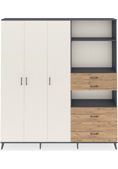 Arges Dolap 12 Raflı 4 Çekmeceli Tek Askılı 220x30x243 Antrasit-aytaşı/çam Aytası/atlas Çam Arges Dolap 12 Raflı 4 Çekmeceli Tek Askılı 220x30x243 Antrasit-aytaşı/çam Aytası/atlas Çam