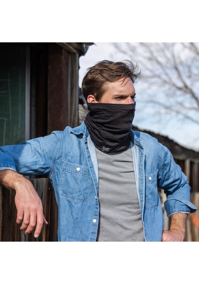Buff Merino Lightweight Black Yün Bandana