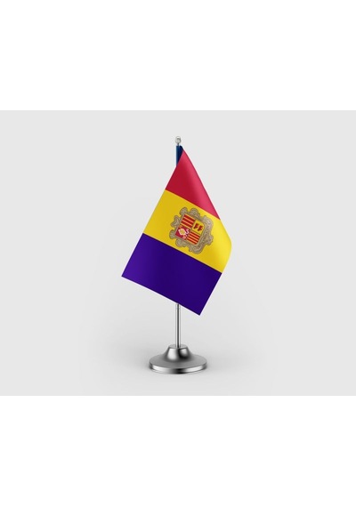 Andorra Prensliği Tekli Saten Masa Bayrağı Seti Diğer