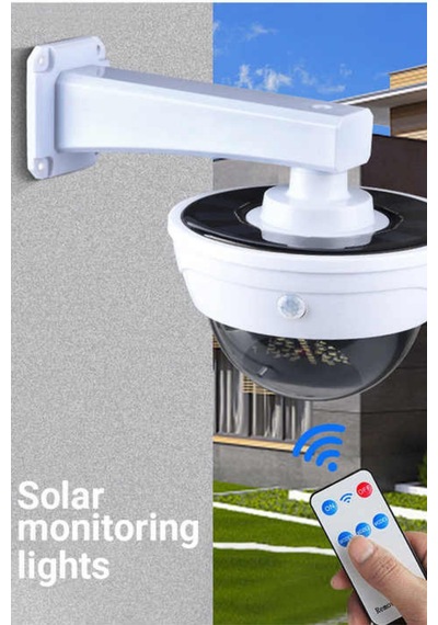 Kamera Görünümlü Solar Aydınlatma Güneş Enerjili Ledli Bahçe Lambası Duvar Tipi Dekoratif Işık