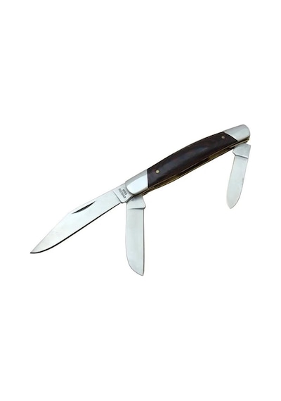 K-15 Falkon Üç Ağızlı / Üçlü Çakı 18 Cm - Ahşap Saplı, Manuel Çok Renkli