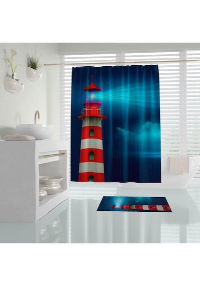 Zethome Tropik Redhouse Banyo Duş Perdesi Tek Kanat 1X180X200 Çok Renkli