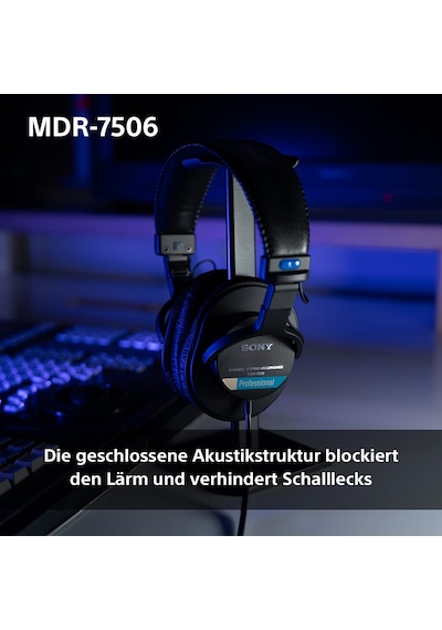Sony Mdr-7506 Arkası Kapalı Kablolu Stüdyo Monitör Kulaklıkları 10hz-20khz 63 Ohm Hafif Katlanabilir Tasarım 227g Stüdyo Kayıt Ve Miksleme İçin İdeal Siyah Taşıma Çantasıyla