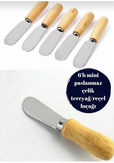 10'lu Bambu Kahvaltı Seti 4'lü Peynir Bıçağı - 6'lı Tereyağı,bal, Reçel Bıçağı Paslanmaz Çelik Diğer