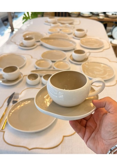 33 Parça Planet Collection Kahvaltı Takımı-7149 Bej