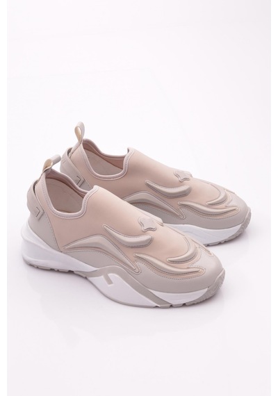 Dgn 0392 Kadin Arkasi Yazili Spor Ayakkabi 0392-2252-R146324 Gümüş