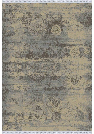 Toprak Modern Dokuma Pamuk Tabanlı Kaymaz Kilim Klm011n11