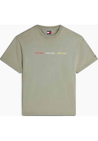 Tommy Hilfiger Tjm Reg Tj Repeat Ss Tee Erkek Yeşil T-shirt - Dm0dm23180