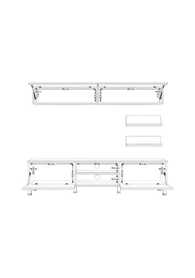 Decoraktiv Eko 5 Mdf Dvd Krom Ayaklı Tv Ünitesi Tv Sehpası Pera - Siyah