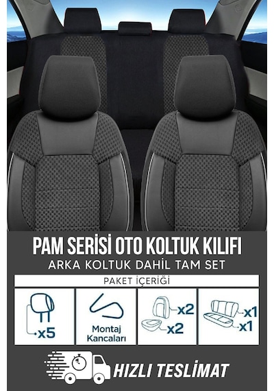 Pam Serisi Oto Koltuk Kılıfı Siyah