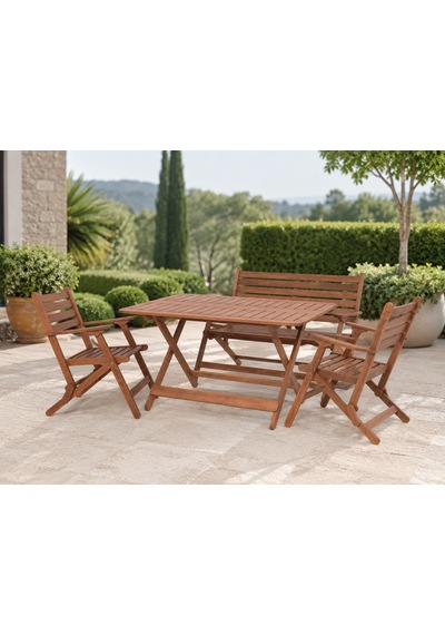 Modermo 4-6 Kişilik Geniş Katlanır Ahşap Bahçe Seti - 135x80cm. Grup D