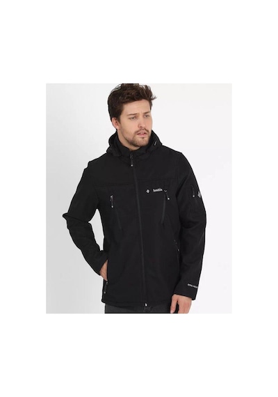 Mikro Taktikal Tactikal Softjel İçipolar Sıvı Ve Rüzgar Geçirmez Outdoor Kışlık Mont Kapüşon Fermuarlı Siyah
