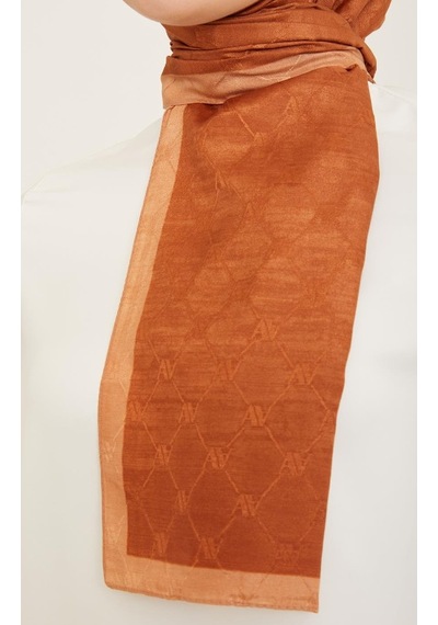 Armine Trend Monogram Şal 2 - 115 - Turuncu Turuncu