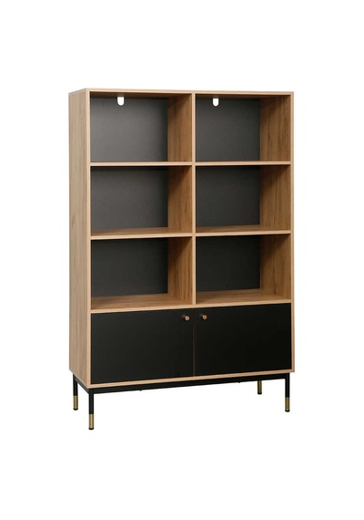 Madrid 6 Bölmeli & Çekmeceli Kitaplık - Büfeceviz-siyah 110x40x154.5 Cm Ceviz Madrid 6 Bölmeli & Çekmeceli Kitaplık - Büfeceviz-siyah 110x40x154.5 Cm Ceviz