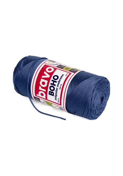 Boho Polyester Makrome İplik 2 Mm 200 Gr 230 Metre No: 4 Renk Kodu: 235 Havacı Mavi