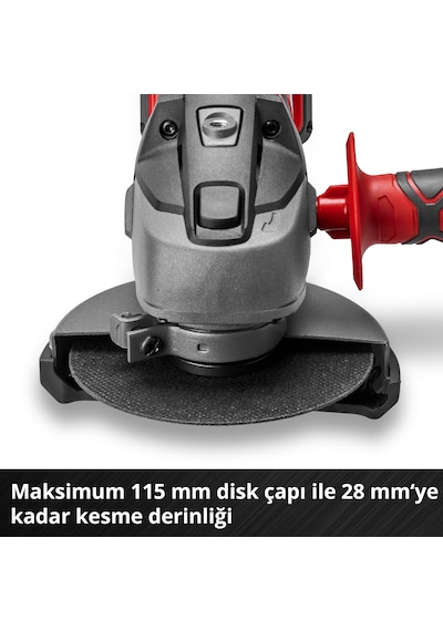Einhell TC-AG 18/115 Li, Akülü Avuç Taşlama Seti (4,0 Ah Akü ve Şarj Cihazı, Kesici Disk Dahildir)