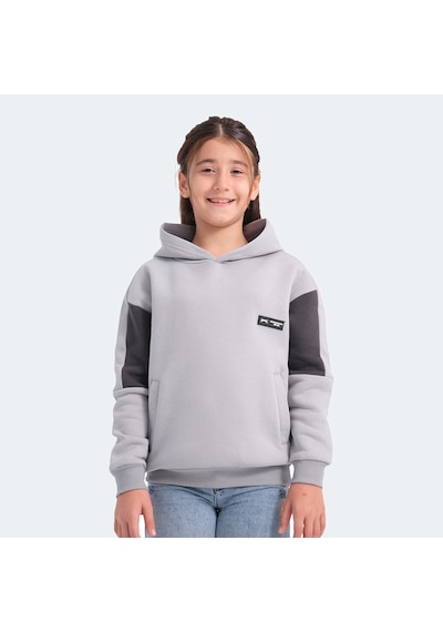 Slazenger  LAYNE Çocuk Kapüşonlu Cepli Gri  -  Siyah Sweatshirt