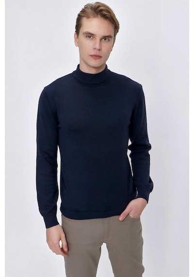Morven Basic Dinamik Fit Rahat Kesim Yarım Balıkçı Yaka Triko Kazak 99kc017002200 Lacivert